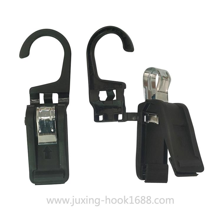 Large supply of black plastic trousers clip with hook plastic clip