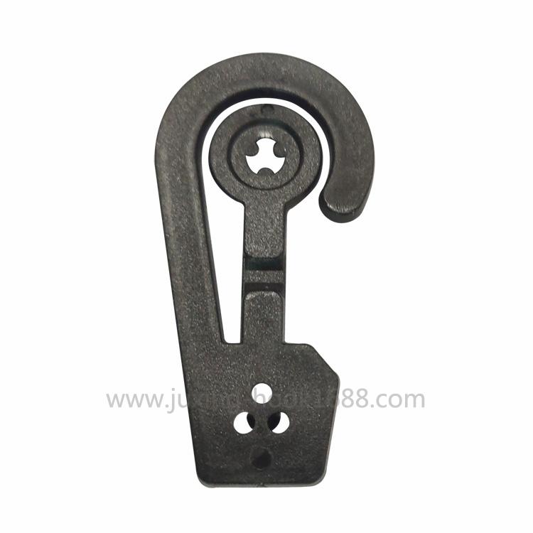 Supply black plastic hook, bag snap hook, luggage tag hook