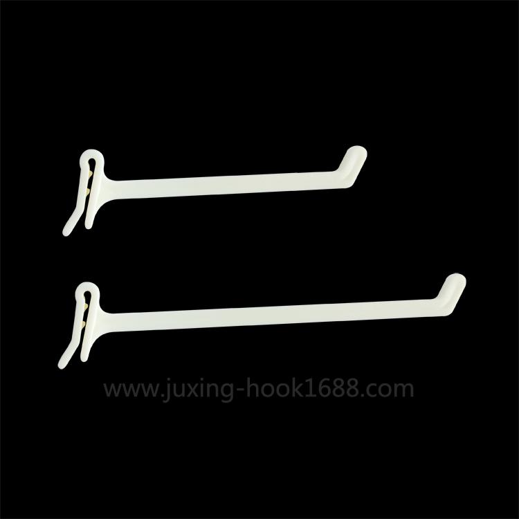 Factory direct supply plastic display hooks, product plastic shelf hooks, paper shelf display box hooks