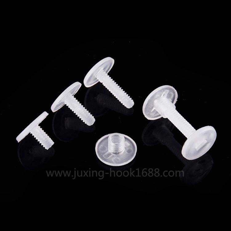 Factory direct sales PP transparent plastic screws, display box fasteners PDQ female buckle display stand plastic screws